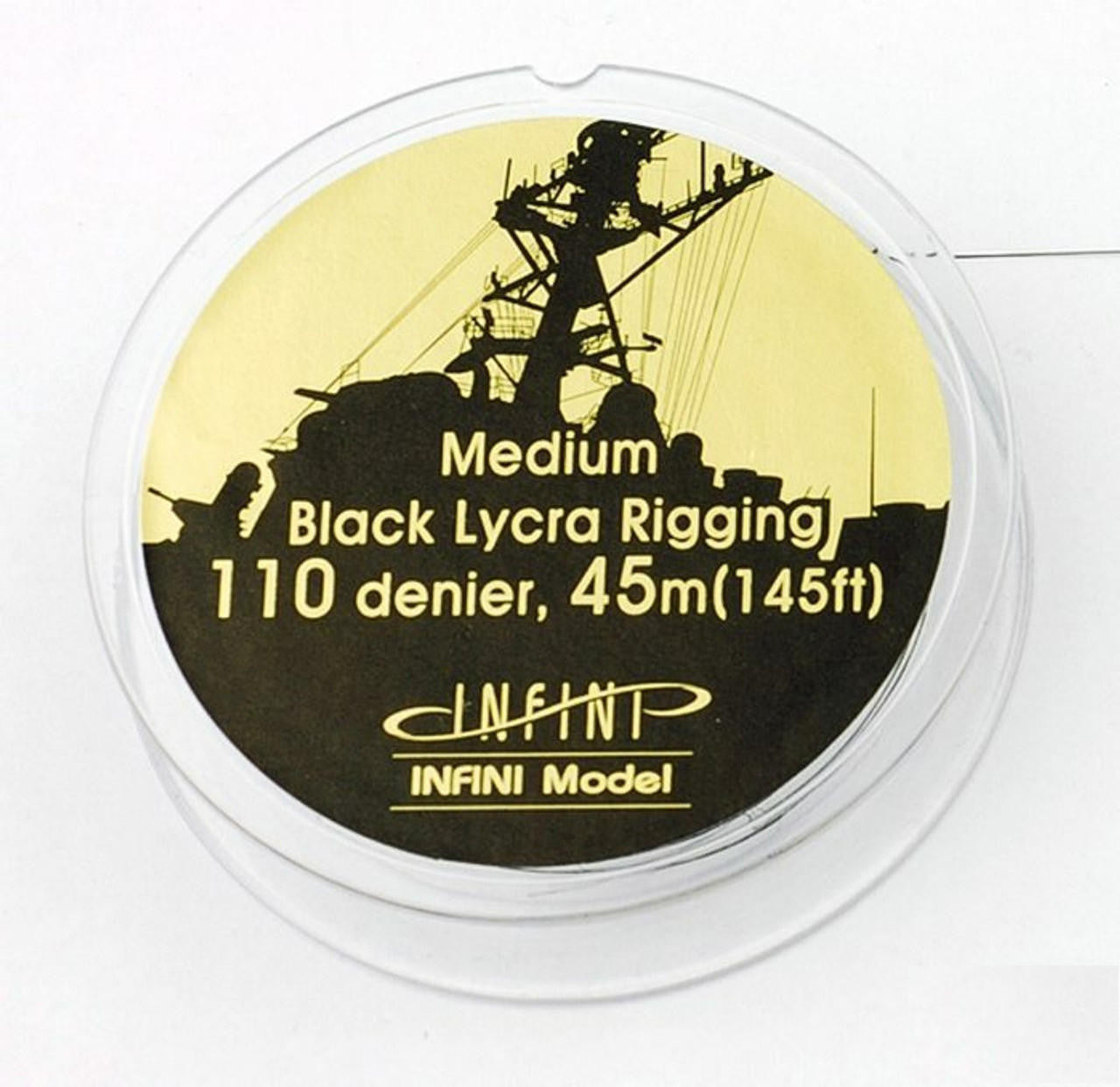 Infini Model Black Lycra Ship / Aircraft Rigging Medium 0.121mm x 145' 1101B